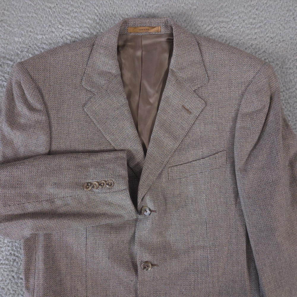 Ermenegildo Zegna Sport Coat Mens 40R Brown Silk Wool Mark Shale Blazer‎ Stretch